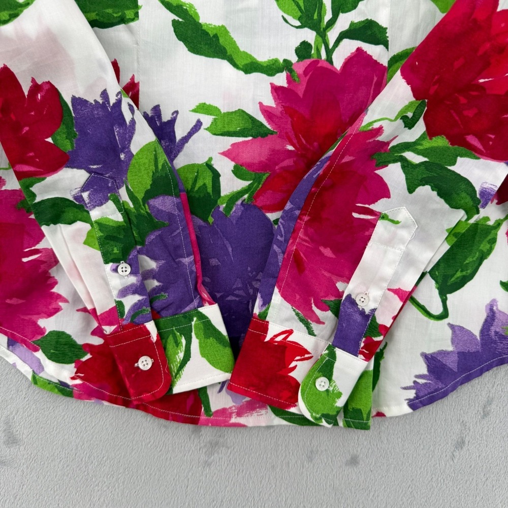 Lauren Ralph Lauren Petite Floral Cotton Button Down Shirt Womens Petite XS - Picture 10 of 12